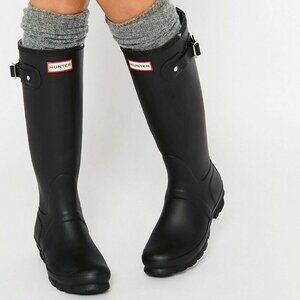 Hunter  Knee High Black Rubber Boots Sz 10